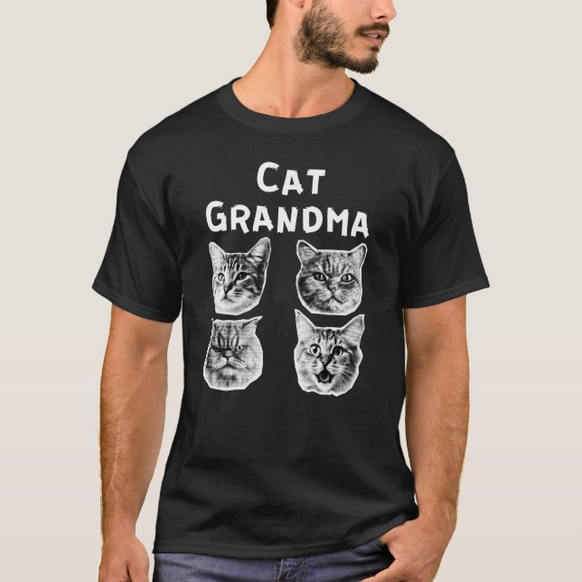 Camiseta Cat Grandma Retro (Anverso)