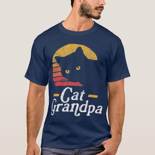 Camiseta Cat Grandpa vintage Ochties Style Cat Retro (Anverso)