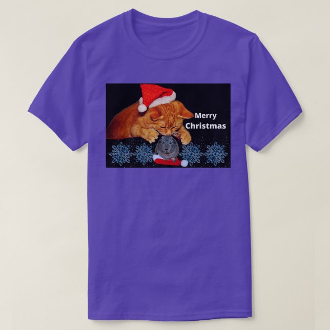 Camiseta Cat Guinea Cerdo Feliz Navidad Gracioso Diseño Ani (Diseño del anverso)