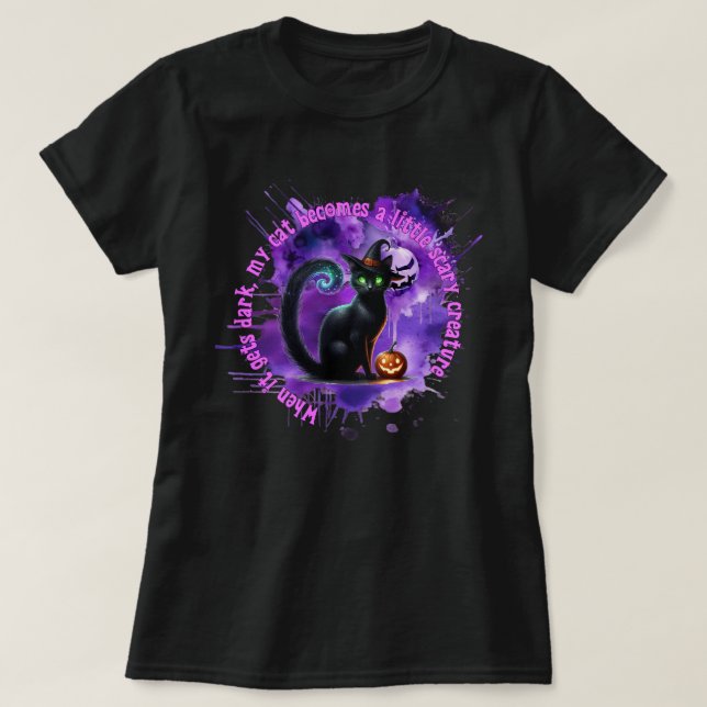 Camiseta Cat Halloween (Diseño del anverso)