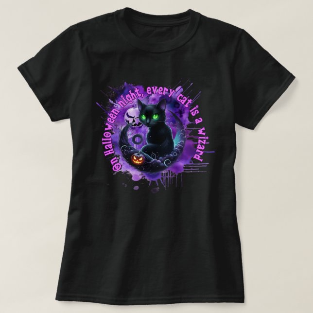 Camiseta Cat Halloween (Diseño del anverso)