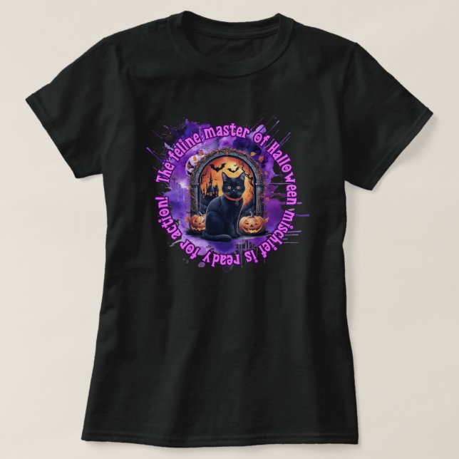 Camiseta Cat Halloween (Diseño del anverso)