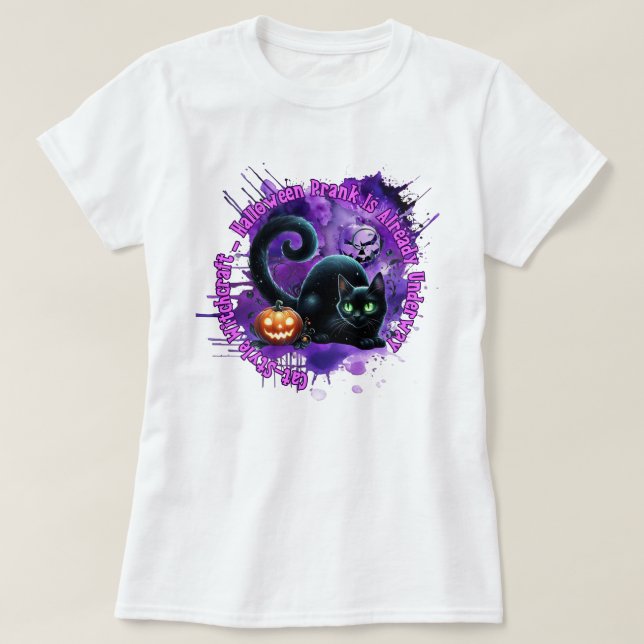 Camiseta Cat Halloween (Diseño del anverso)