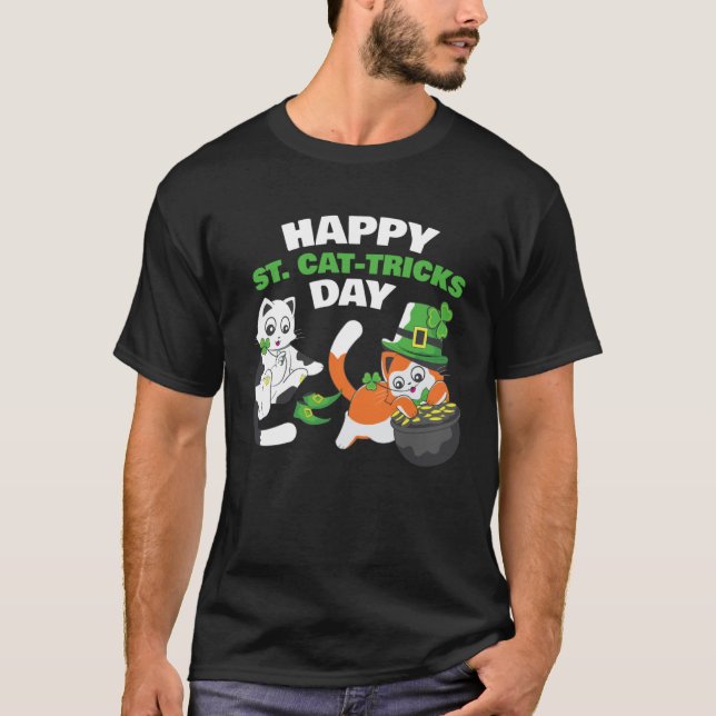 Camiseta Cat Happy St Catricks Day Ireland Party Irish Kitt (Anverso)