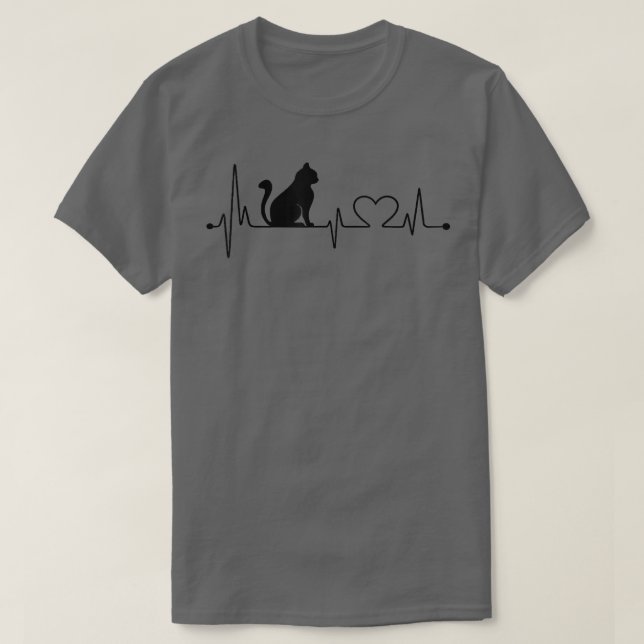 Camiseta Cat Heartbeat Kitty Lover  (Diseño del anverso)