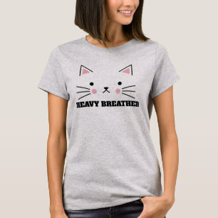 CAMISETA CAT HEAVY BREATHFUNNY T-SHIRTS