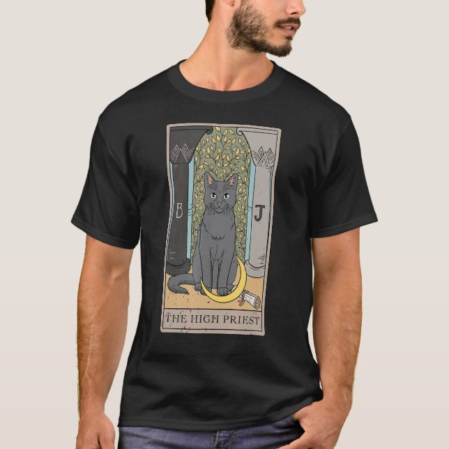 Camiseta Cat High Priest Tarot Card for a Tarot Card Reader (Anverso)