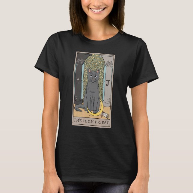 Camiseta Cat High Priest Tarot Card for a Tarot Card Reader (Anverso)