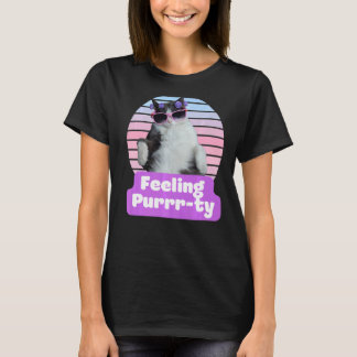 Camiseta Cat Hilarious Meme Kitty Feline Sintiendo Puro