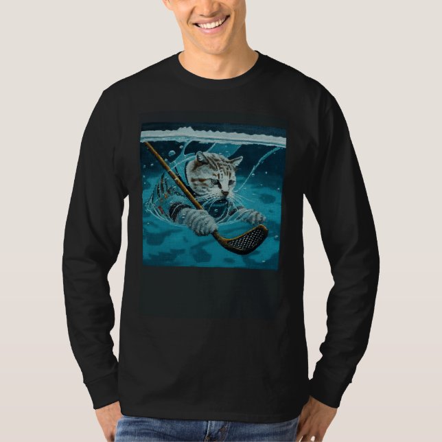 Camiseta Cat Hockey Underwater (Anverso)