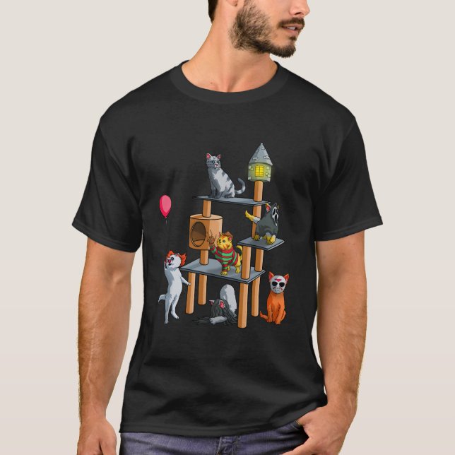 Camiseta Cat Horror Movies Halloween For Cat Kitty (Anverso)