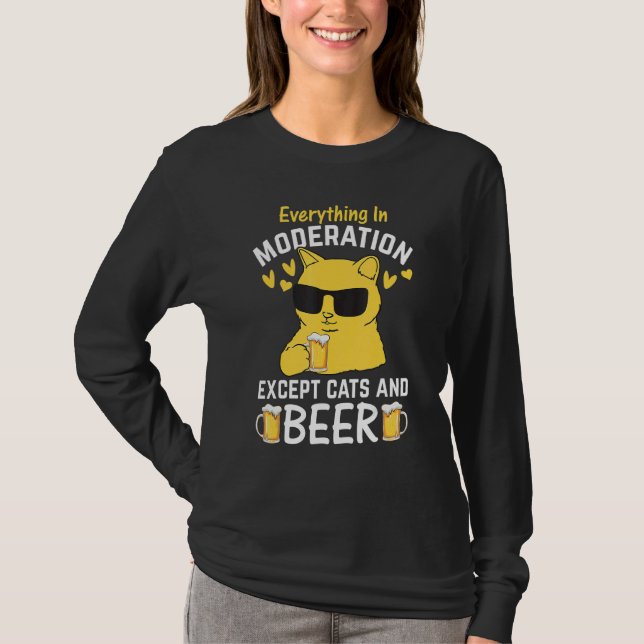 Camiseta Cat I Everything In Moderation Except Cats and Bee (Anverso)