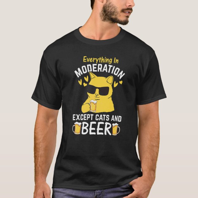 Camiseta Cat I Everything In Moderation Except Cats and Bee (Anverso)