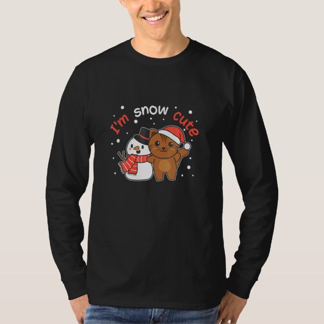 Camiseta Cat I M Snow Cute Snowman Snow Pun (Anverso)