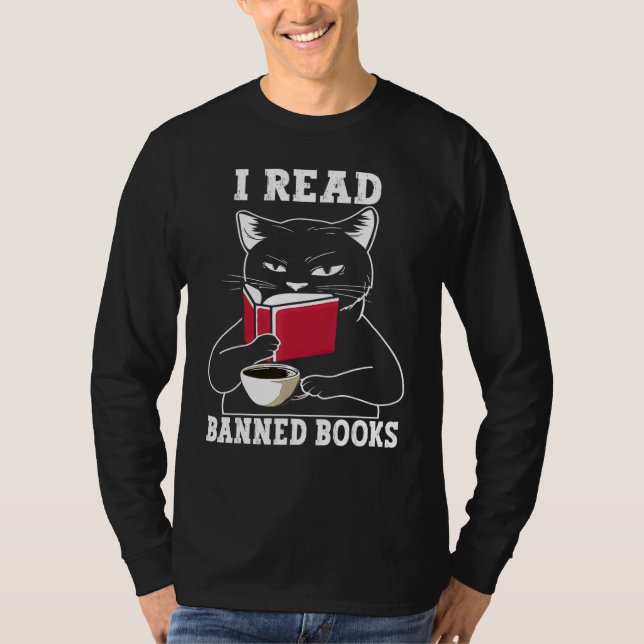 Camiseta Cat I Read Banned Books  Bookworms Reading Book (Anverso)