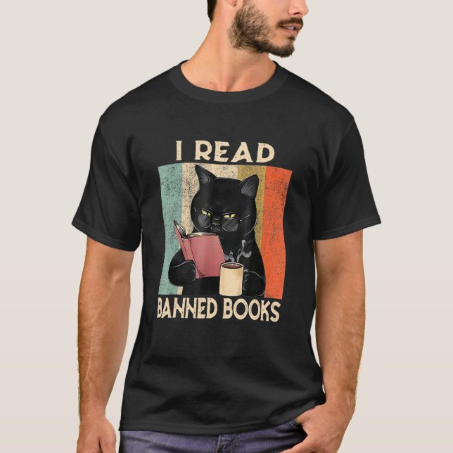 Camiseta Cat I Read Banned Books  Bookworms Reading Book 1 (Anverso)