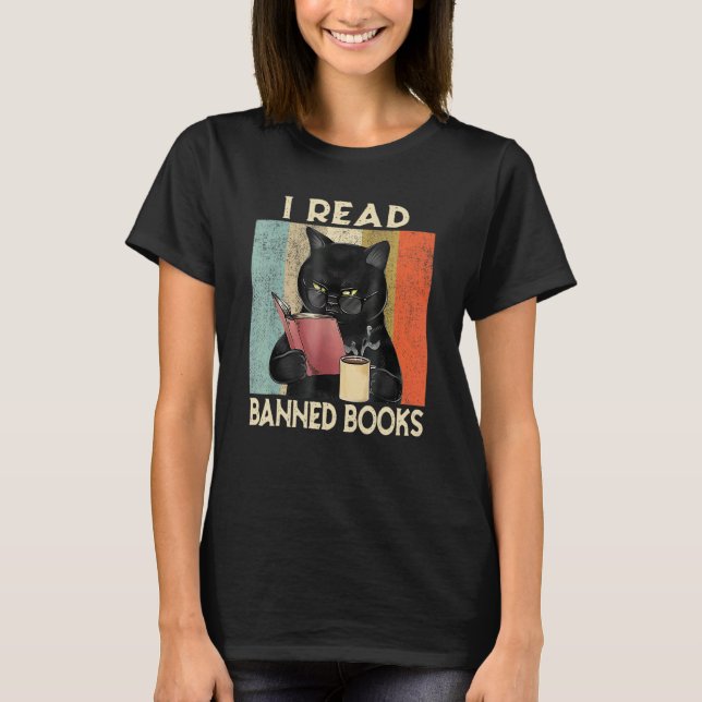 Camiseta Cat I Read Banned Books  Bookworms Reading Book 2 (Anverso)