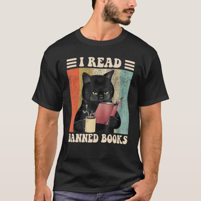 Camiseta Cat I Read Banned Books  Bookworms Reading Book 3 (Anverso)