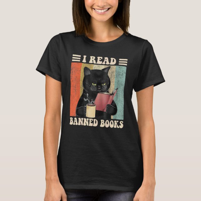 Camiseta Cat I Read Banned Books  Bookworms Reading Book 3 (Anverso)