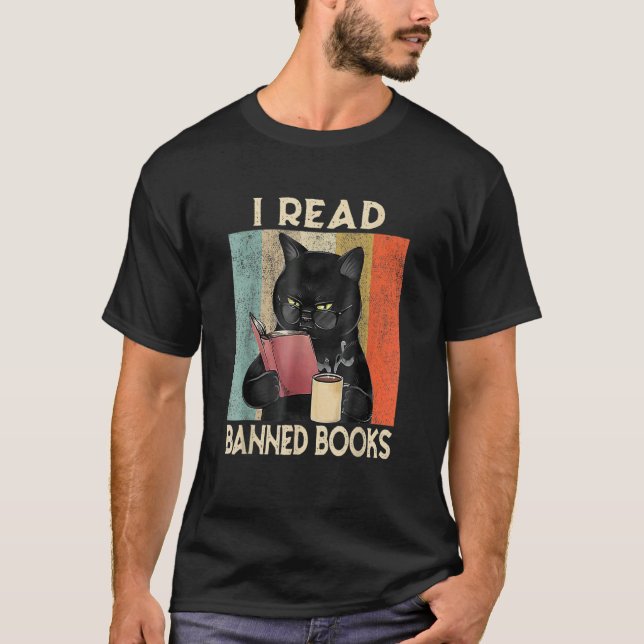 Camiseta Cat I Read Banned Books  Bookworms Reading Book 4 (Anverso)