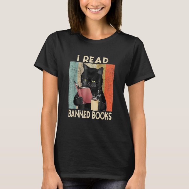 Camiseta Cat I Read Banned Books  Bookworms Reading Book 4 (Anverso)