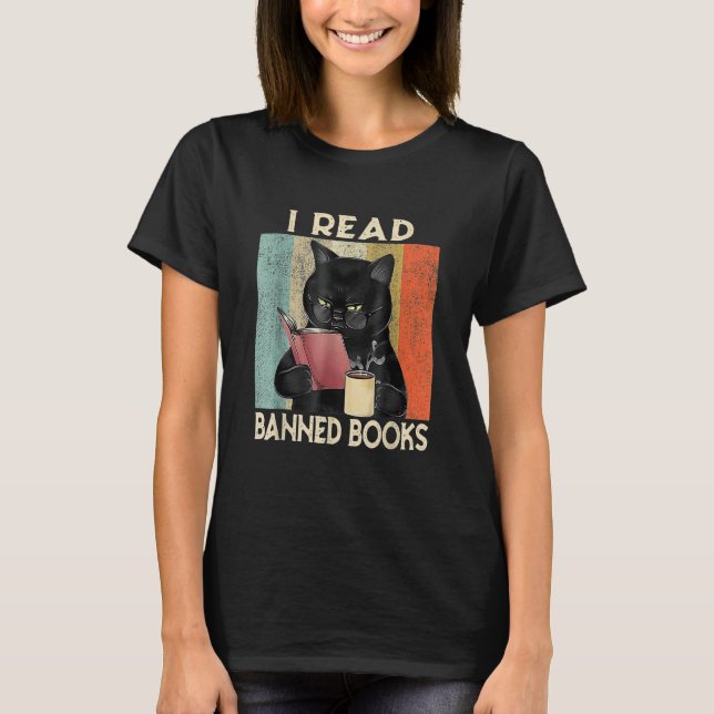 Camiseta Cat I Read Banned Books men Bookworms Reading Book (Anverso)