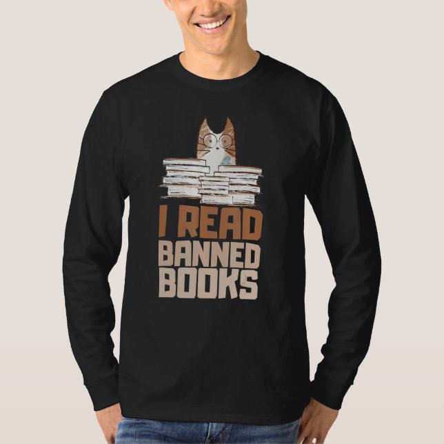 Camiseta cat I Read Banned Books Reader Bookworm (Anverso)