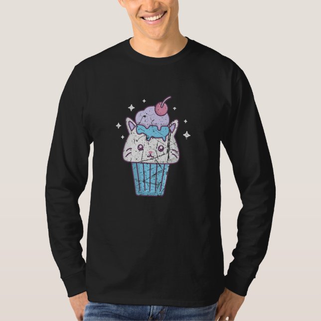 Camiseta Cat Ice Cream Gelato Sweet Dessert Cat   (Anverso)