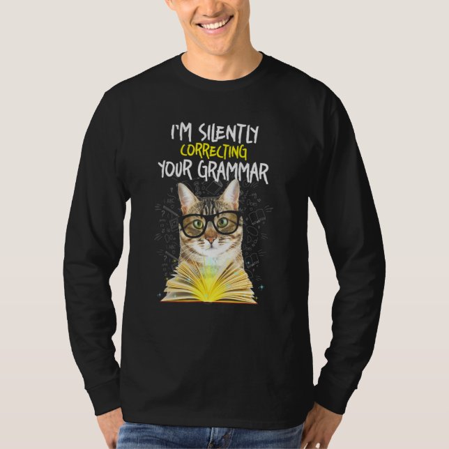 Camiseta Cat Im Corrige Silenciosamente Su Gramática (Anverso)