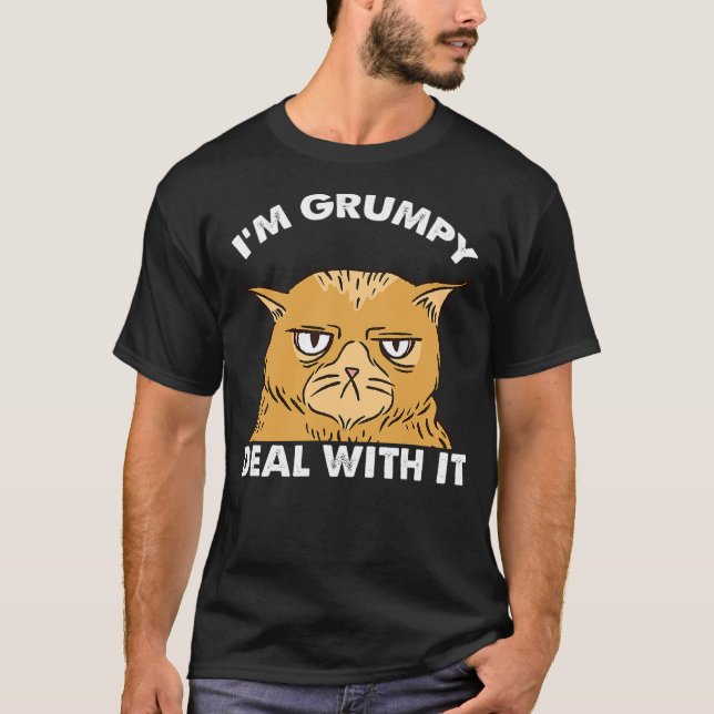Camiseta Cat I'm Grumpy Deal With It (Anverso)