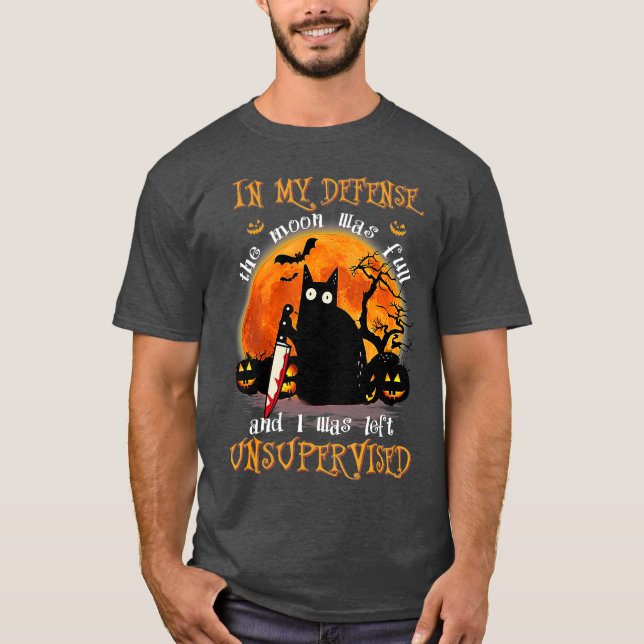 Camiseta Cat In My Defense I Was Left Unsupervised (Anverso)