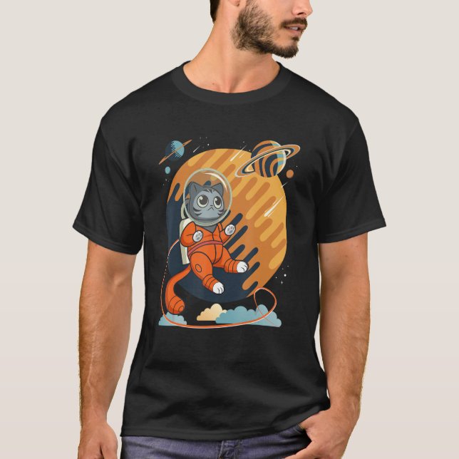 Camiseta Cat in Space Space Cat Nerdy 3 (Anverso)