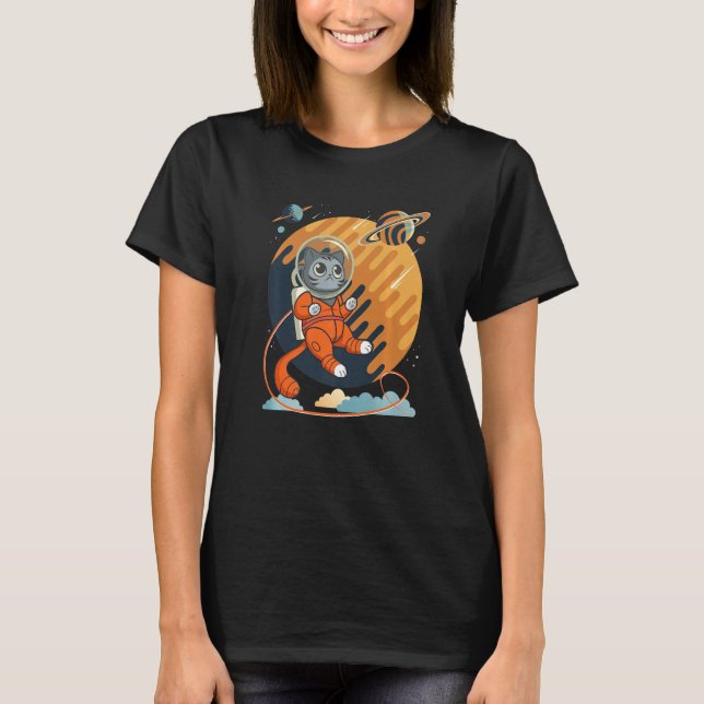 Camiseta Cat in Space Space Cat Nerdy  4 (Anverso)