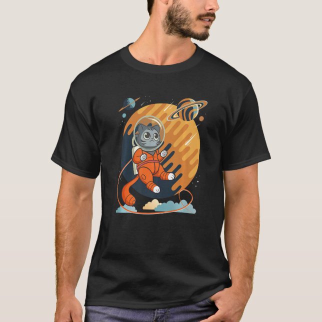 Camiseta Cat in Space Space Cat Nerdy  4 (Anverso)