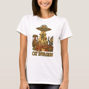 Camiseta Cat Invasion UFO