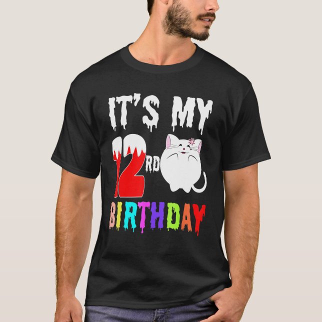 Camiseta Cat It My 12º Cumpleaños Para Mujeres Felices De C (Anverso)
