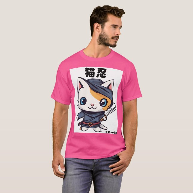 Camiseta cat japan ninja 忍者　猫　かわいい　キャラ (Anverso completo)