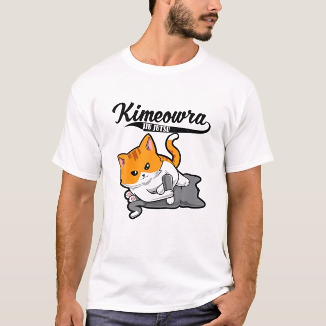 Camiseta Cat Jiu Jitsu Kimura Kimeowra Cute Kawaii BJJ Funn (Anverso)