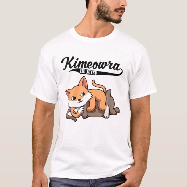 Camiseta Cat Jiu Jitsu Kimura Kimeowra Cute Kawaii BJJ Funn (Anverso)