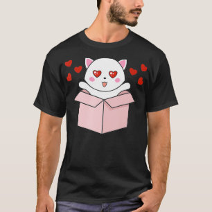 Camiseta Cat Kawaii Día de San Valentín Cute Kitten Heart V