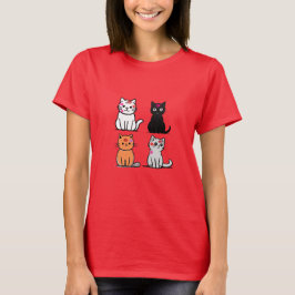Camiseta Cat Kisses - Cute Cat Lipstick Design