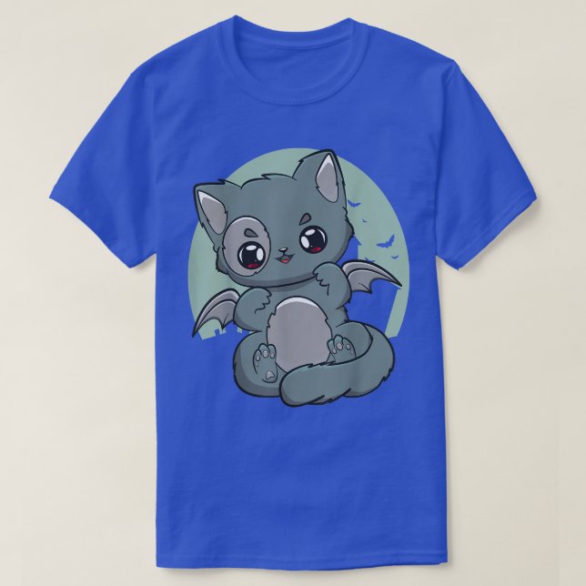 Camiseta Cat Kitten Chibi Anime Neko Gothic Grunge Ghostcor (Diseño del anverso)