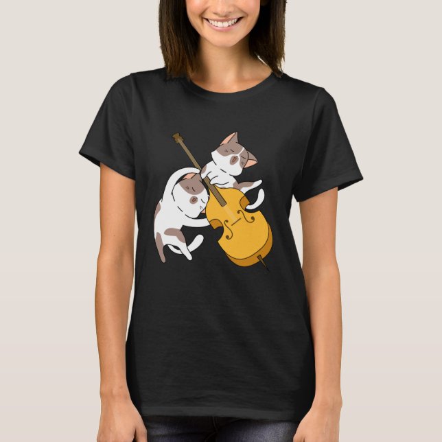Camiseta Cat Kitten Playing Cello Cat  Cello Player Cellist (Anverso)