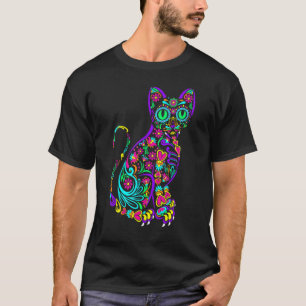 Camiseta Cat Kitty Kitten Paws Sugar Skull Calavera Hallowe