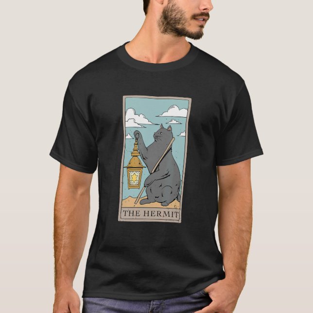 Camiseta Cat La tarjeta ermitaña tarot para lector de tarje (Anverso)