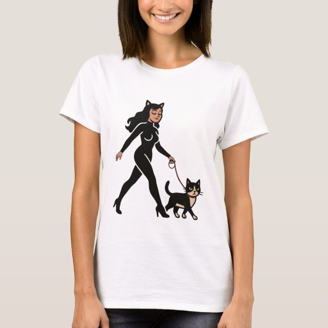 Camiseta Cat Lady Cutie Tuxedo Cat | Cats Mom Comic Graphic (Anverso)