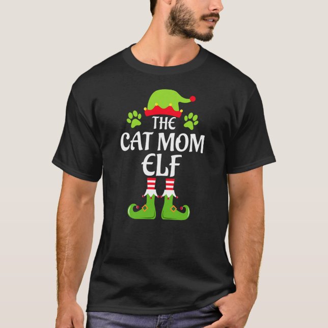 Camiseta Cat Lady Elf Matching Family Group Christmas Party (Anverso)