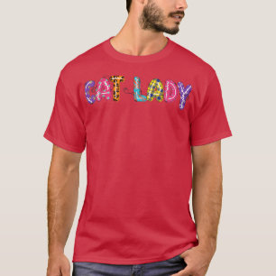 Camiseta Cat Lady Graciosa Cat Aovers Gift