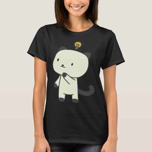 Camiseta cat  lamp thinking (Anverso)