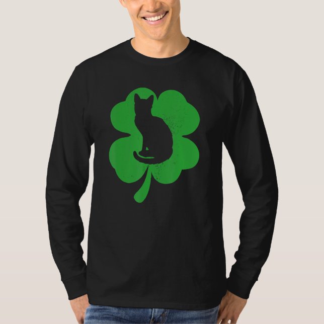 Camiseta Cat Leprechaun Cat Shamrock St Patrick's Day (Anverso)